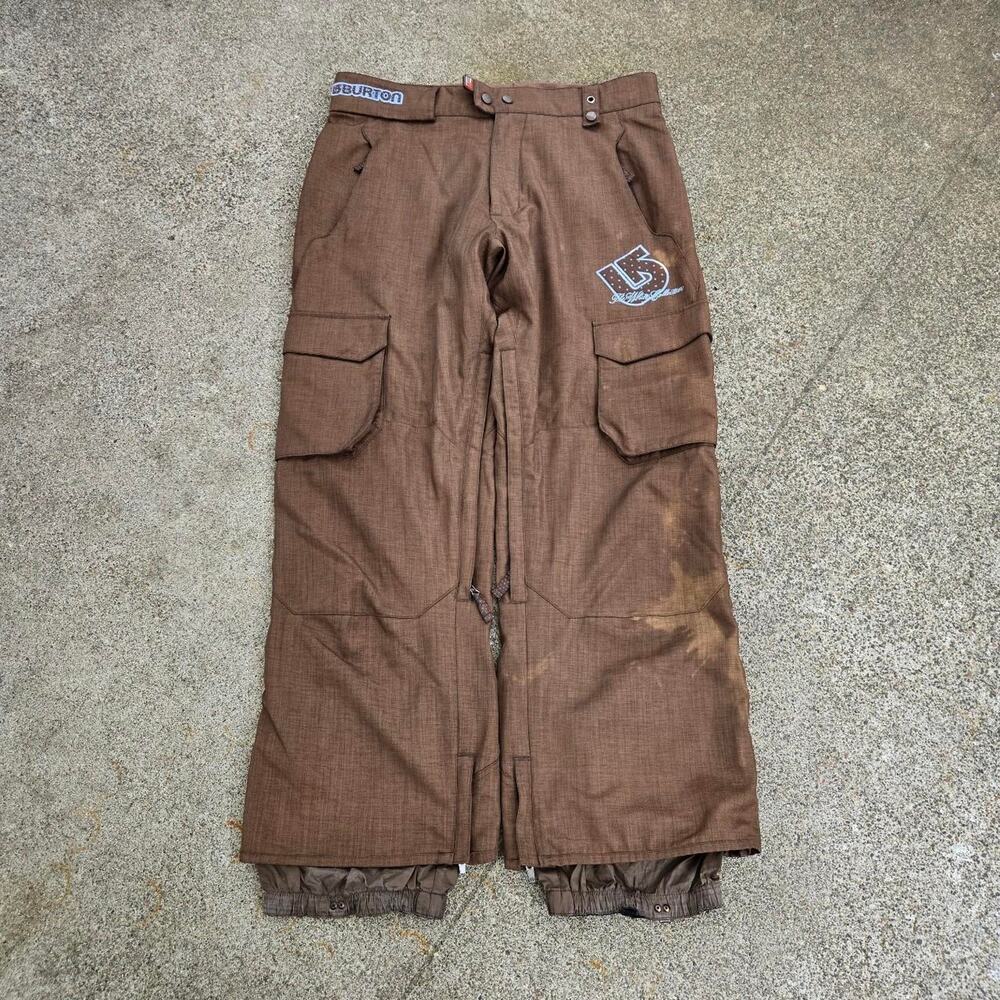 Vtg Y2k BURTON SNOWBOARDS The White Collection Snow Dual Layer Cargo Pants M